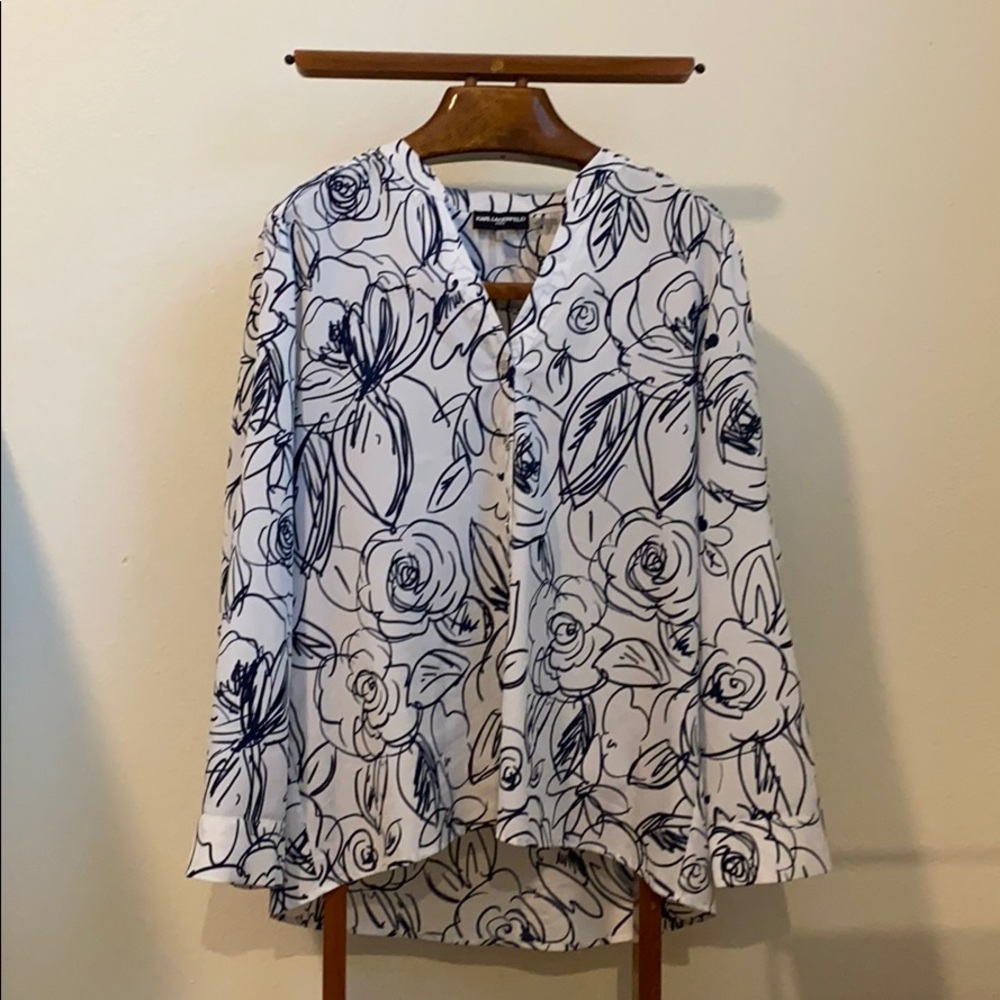 Karl Lagerfeld Business Button-Down Blouse